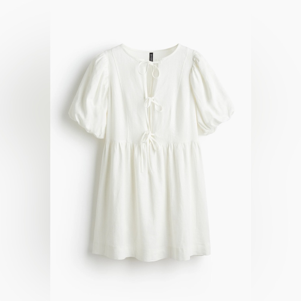 Hm Ivory Tie-Front dress xsmall